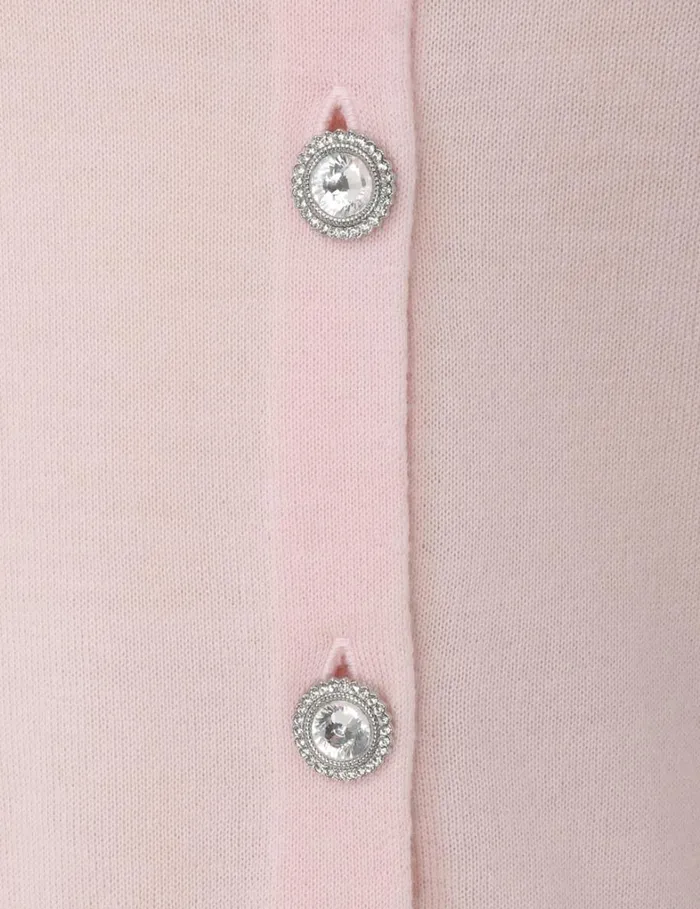 Women Knitwear Zimmermann Matchmaker Crew Neck Cardigan Dusty Pink