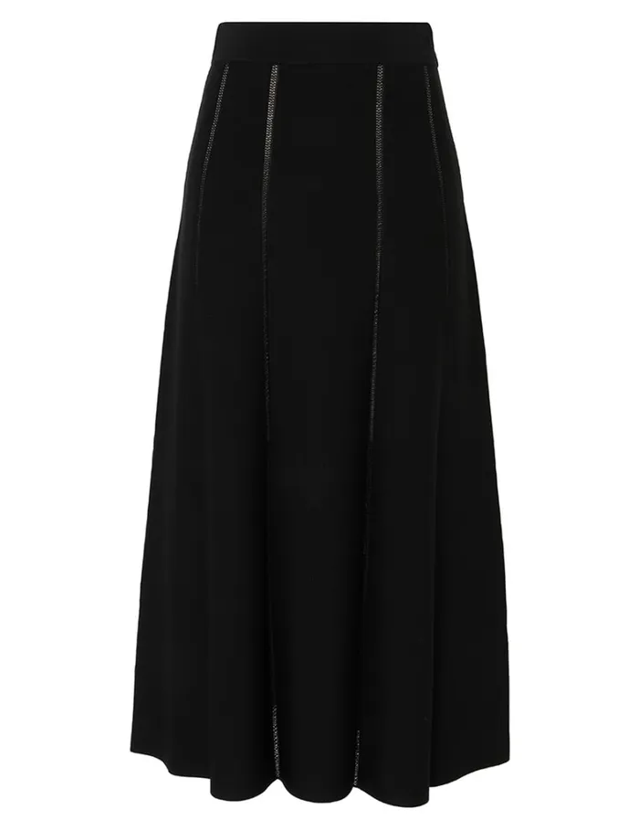 Women Knitwear Zimmermann Matchmaker Knit Panelled Skirt Black