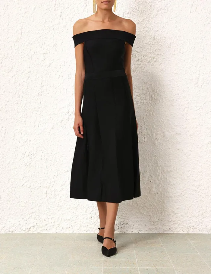 Women Knitwear Zimmermann Matchmaker Knit Panelled Skirt Black