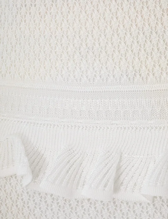 Women Knitwear Zimmermann Natura Frill Midi Skirt Parchment