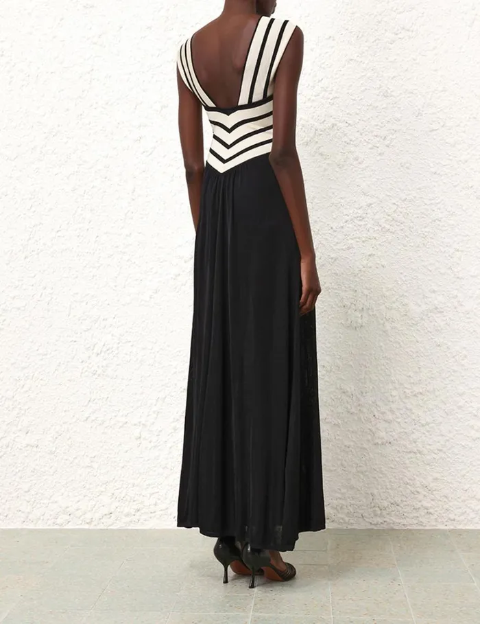 Women Knitwear Zimmermann Natura Halter Neck Midi Dress Chevron