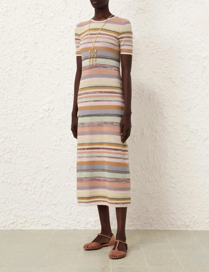 Women Knitwear Zimmermann Natura Mouline Midi Dress Multi