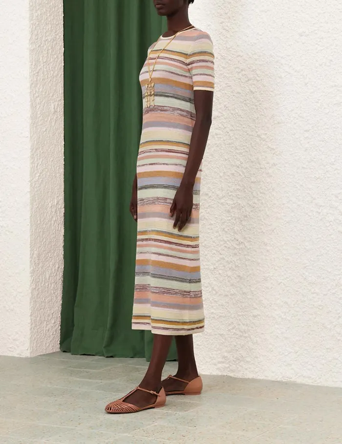 Women Knitwear Zimmermann Natura Mouline Midi Dress Multi