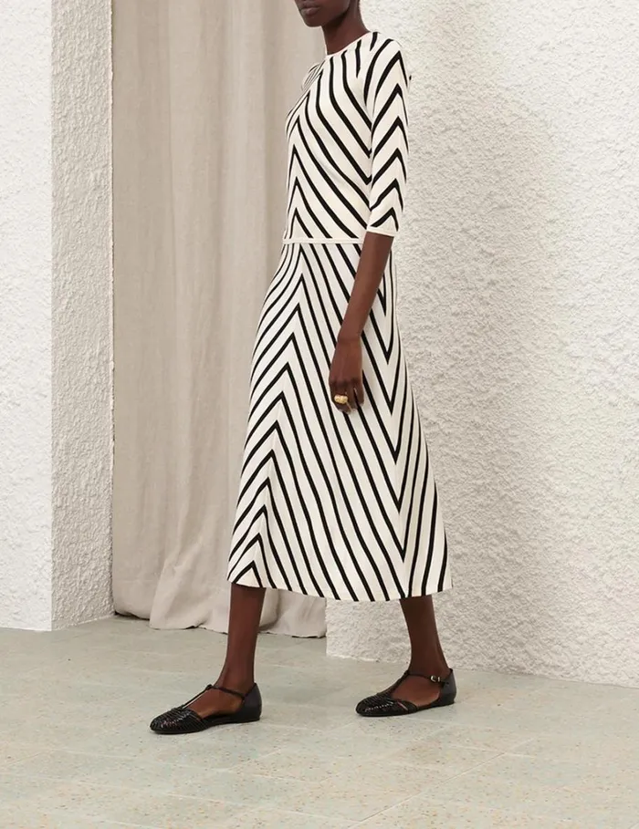 Women Knitwear Zimmermann Natura Swing Skirt Chevron