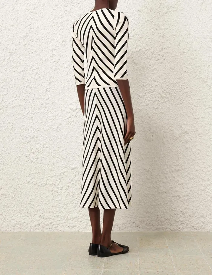 Women Knitwear Zimmermann Natura Swing Skirt Chevron