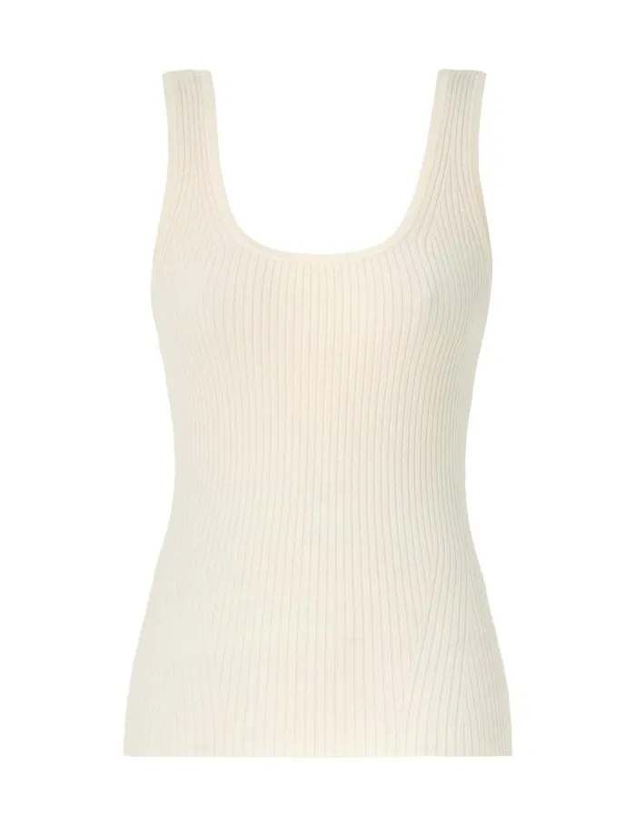 Women Knitwear Zimmermann Scoop Neck Tank Parchment