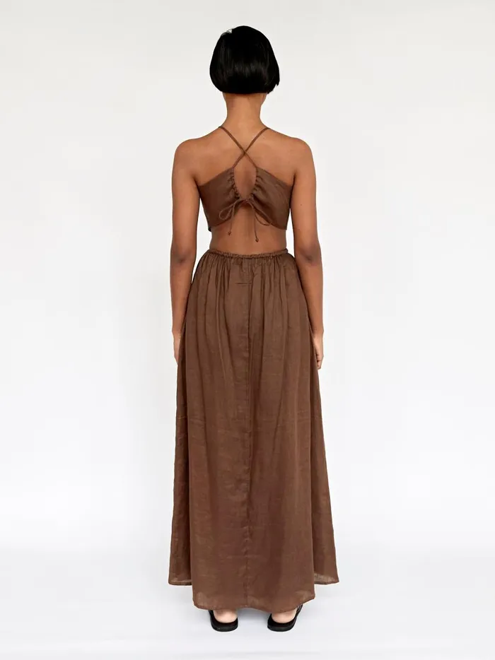 Women La Piedra Maxi Dress Chocolate The UNDONE Dresses Women La Piedra Maxi Dress Chocolate The UNDONE Dresses