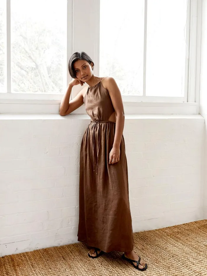 Women La Piedra Maxi Dress Chocolate The UNDONE Dresses Women La Piedra Maxi Dress Chocolate The UNDONE Dresses