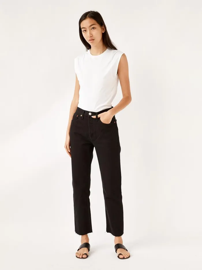 Women Le Mid Rise Muscle Tee Blanc The UNDONE Tops