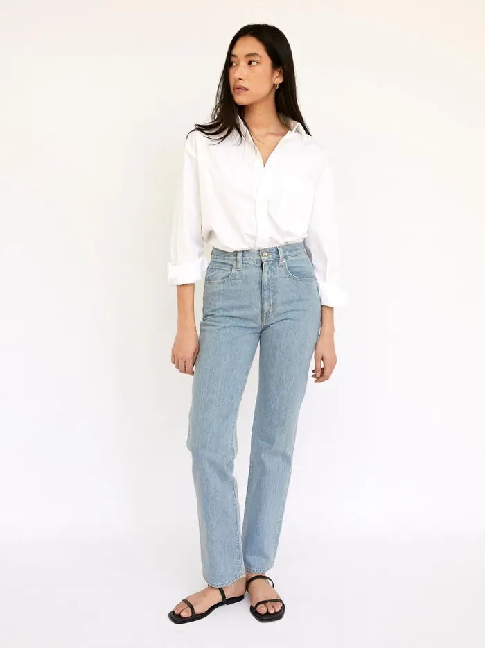Women London High Rise Straight Leg Jean Clear Skies The UNDONE Denim