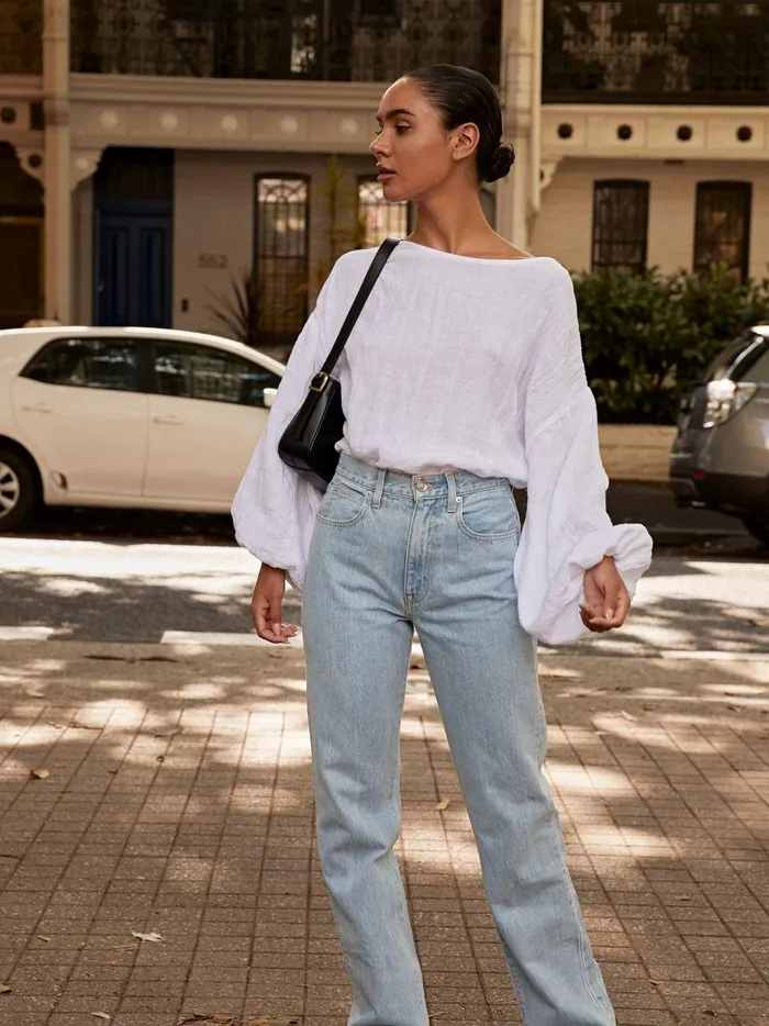 Women London High Rise Straight Leg Jean Clear Skies The UNDONE Denim