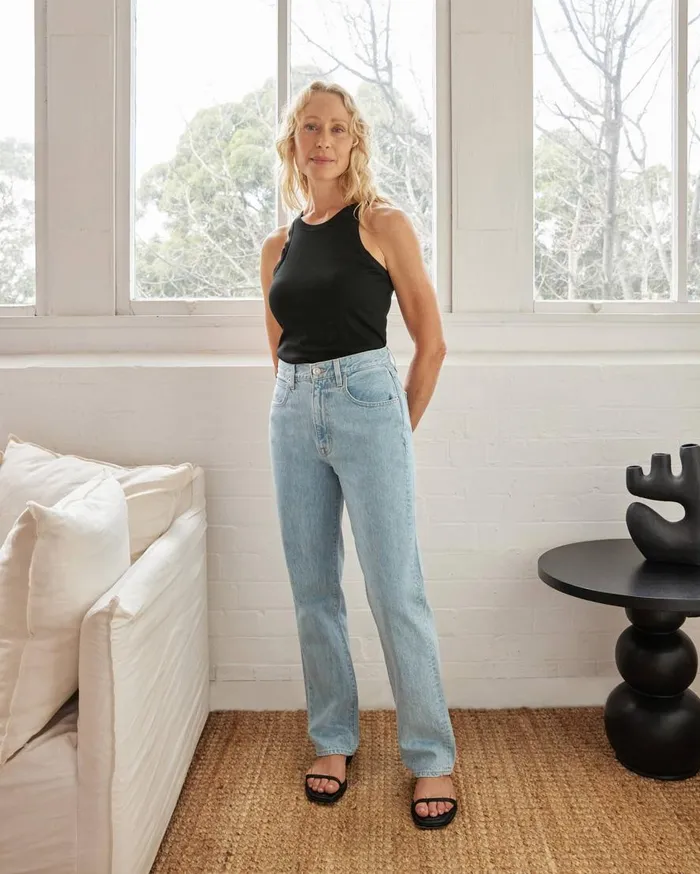 Women London High Rise Straight Leg Jean Clear Skies The UNDONE Denim