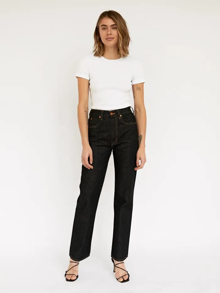 Women London High Rise Straight Leg Jean Empty Sky The UNDONE Denim