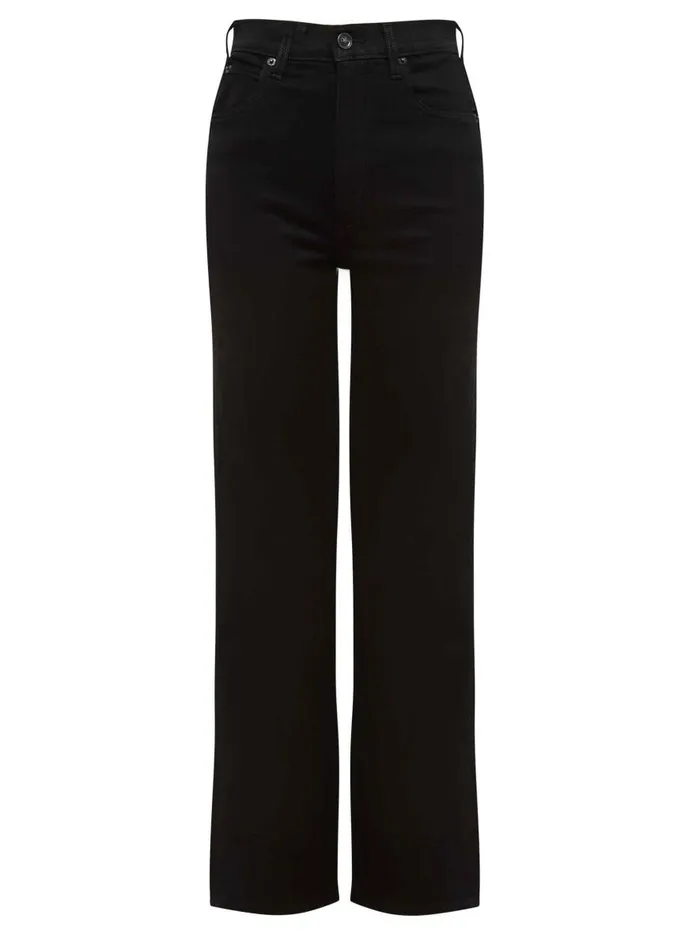 Women London High Rise Straight Leg Jean Jet Black The UNDONE Denim
