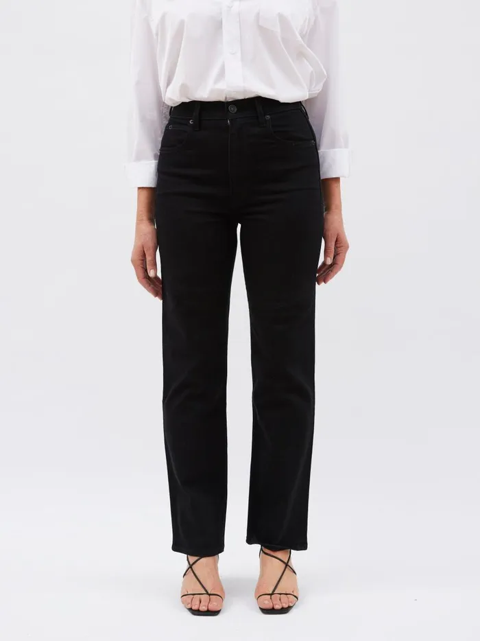 Women London High Rise Straight Leg Jean Jet Black The UNDONE Denim