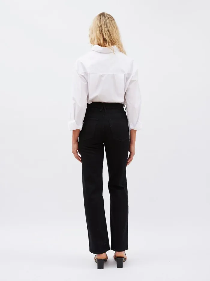 Women London High Rise Straight Leg Jean Jet Black The UNDONE Denim