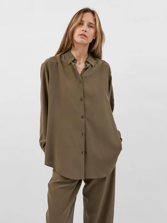 Women Long Sleeve Silk Shirt Willow The UNDONE Maternity