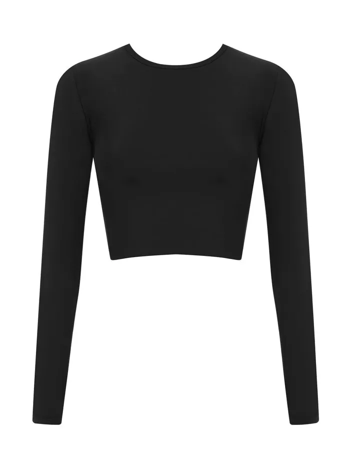 Women Long Sleeve Sun Tee Black The UNDONE Swimwear