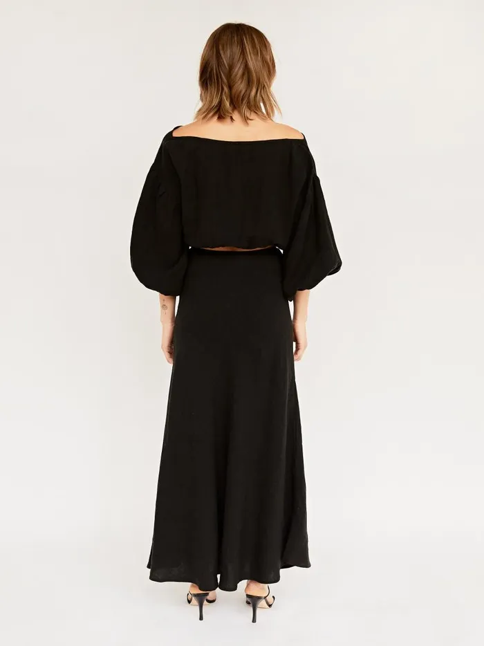Women Louie Crop Black The UNDONE Tops