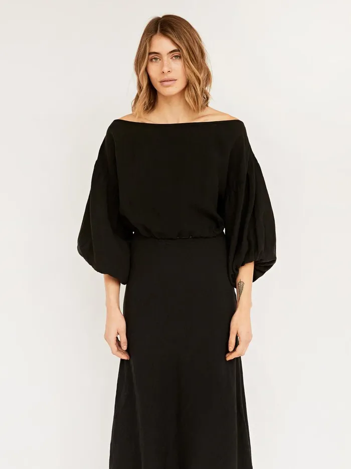 Women Louie Crop Black The UNDONE Tops