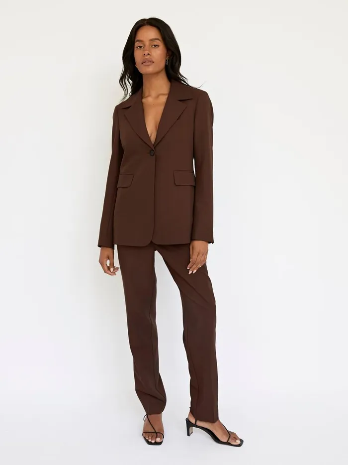 Women Low Rise Partner Trouser Dark Brown The UNDONE Pants