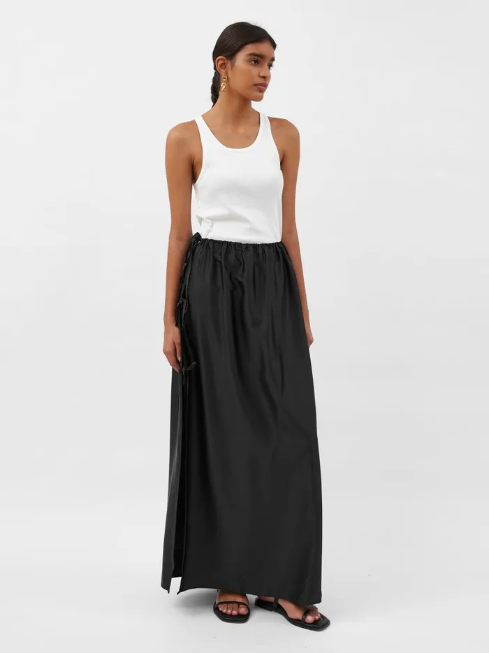 Women Lucia Tie Up Skirt Noir The UNDONE Skirts