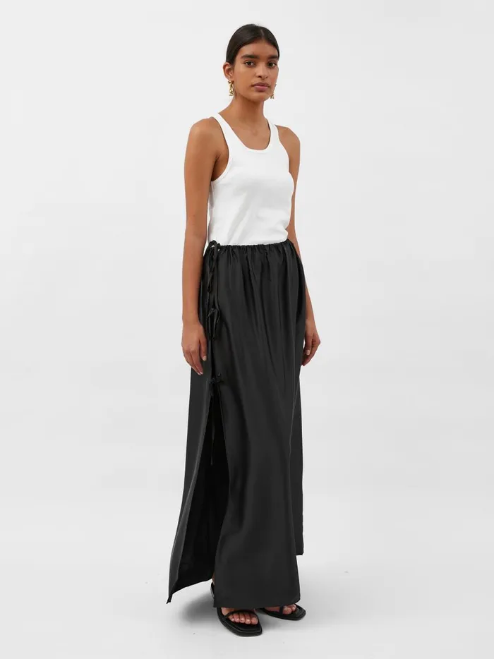 Women Lucia Tie Up Skirt Noir The UNDONE Skirts