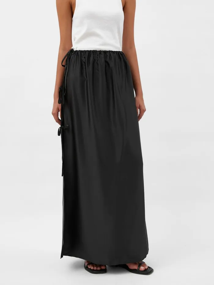Women Lucia Tie Up Skirt Noir The UNDONE Skirts
