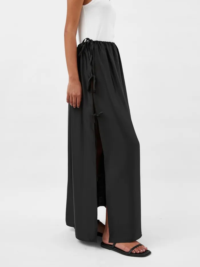Women Lucia Tie Up Skirt Noir The UNDONE Skirts