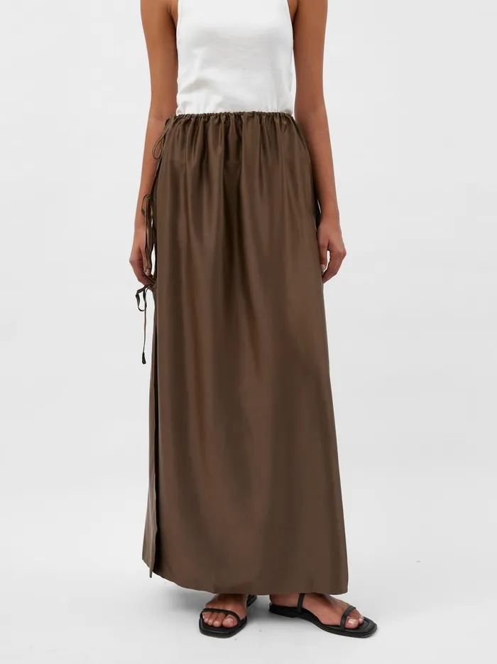 Women Lucia Tie Up Skirt Tobacco The UNDONE Skirts