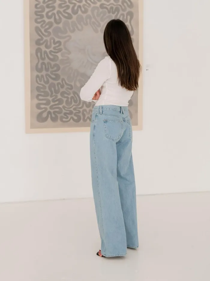 Women Mica Low Rise Wide Leg Jean Clear Skies The UNDONE Denim