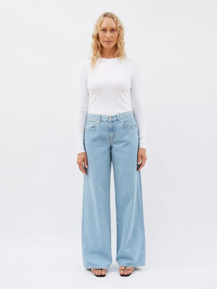 Women Mica Low Rise Wide Leg Jean Clear Skies The UNDONE Denim