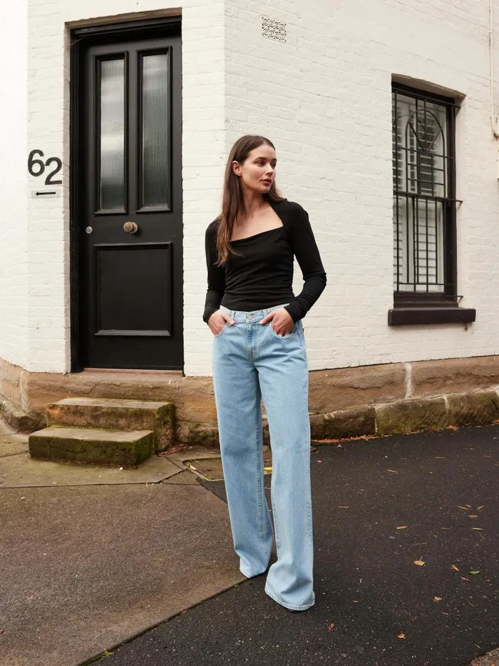 Women Mica Low Rise Wide Leg Jean Clear Skies The UNDONE Denim