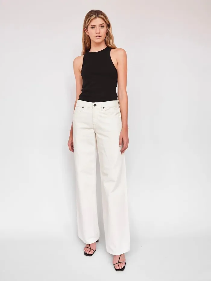 Women Mica Low Rise Wide Leg Jean White The UNDONE Denim