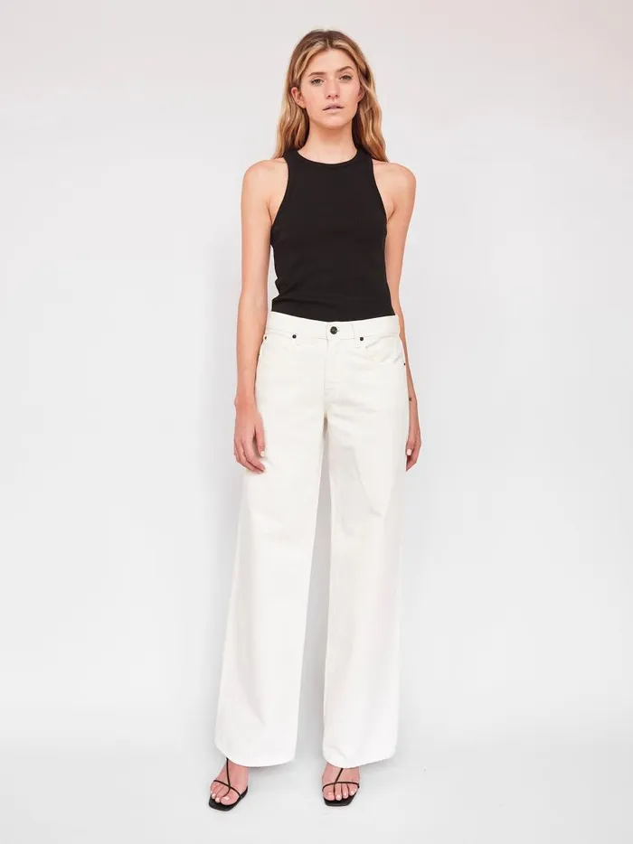 Women Mica Low Rise Wide Leg Jean White The UNDONE Denim