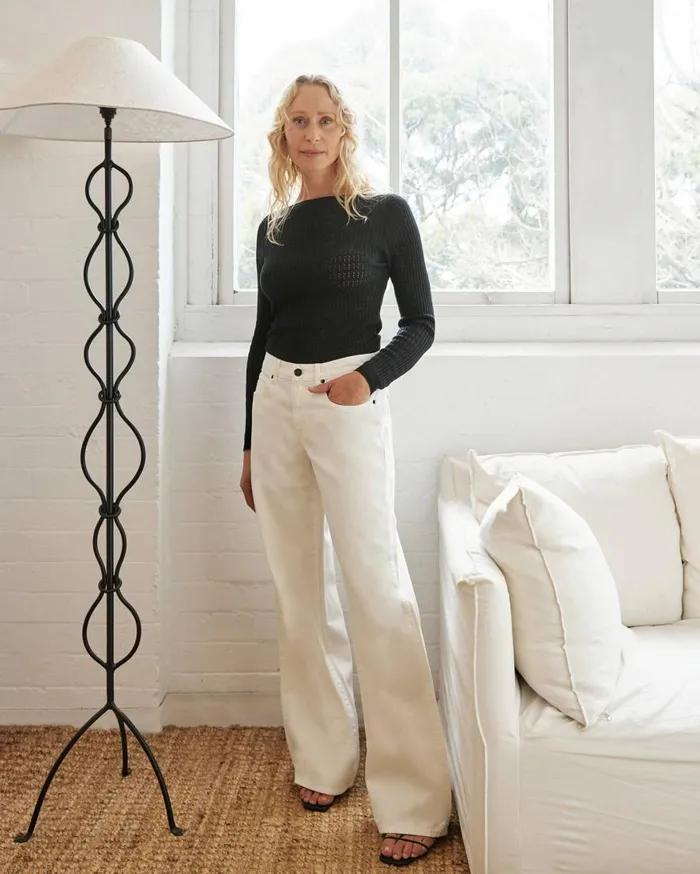 Women Mica Low Rise Wide Leg Jean White The UNDONE Denim