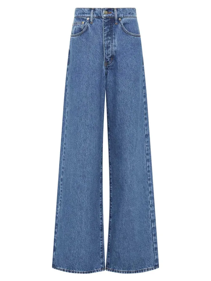 Women Mid Rise Wide Leg Jean Denim Blue The UNDONE Denim