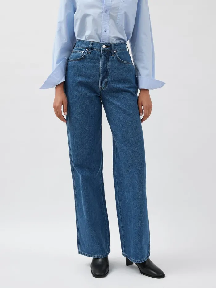 Women Mid Rise Wide Leg Jean Denim Blue The UNDONE Denim