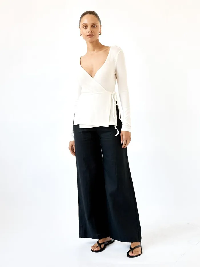 Women Misty Wrap Top White The UNDONE Tops