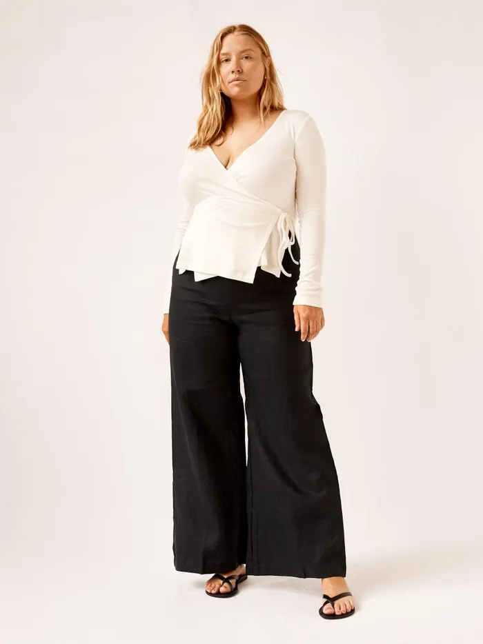 Women Misty Wrap Top White The UNDONE Tops