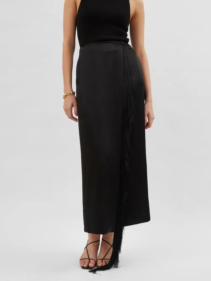 Women Mono Split Column Skirt Black The UNDONE Skirts
