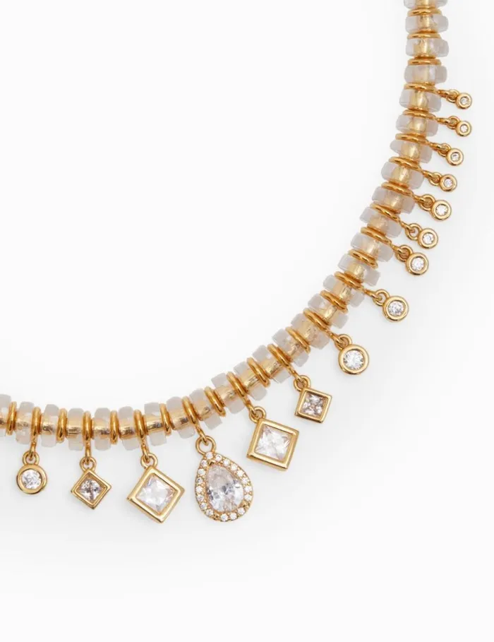 Women Necklaces Zimmermann Crystal Beads Necklace Goldtransparent Quartz