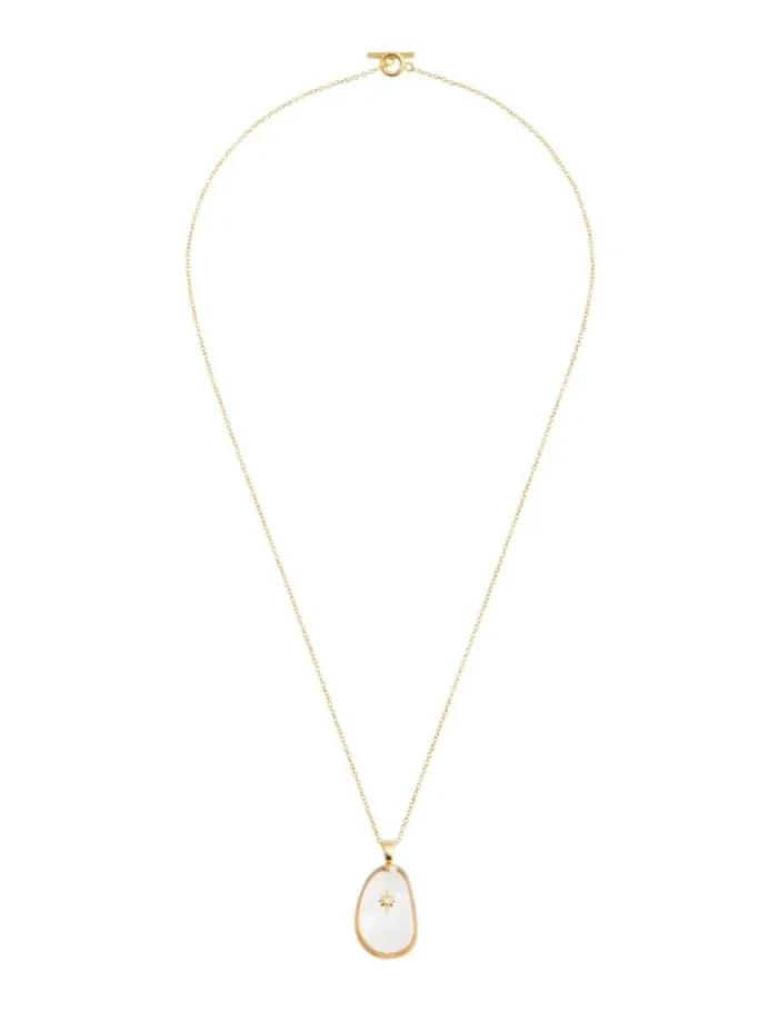 Women Necklaces Zimmermann Crystal Pebble Necklace Goldtransparent Quartz