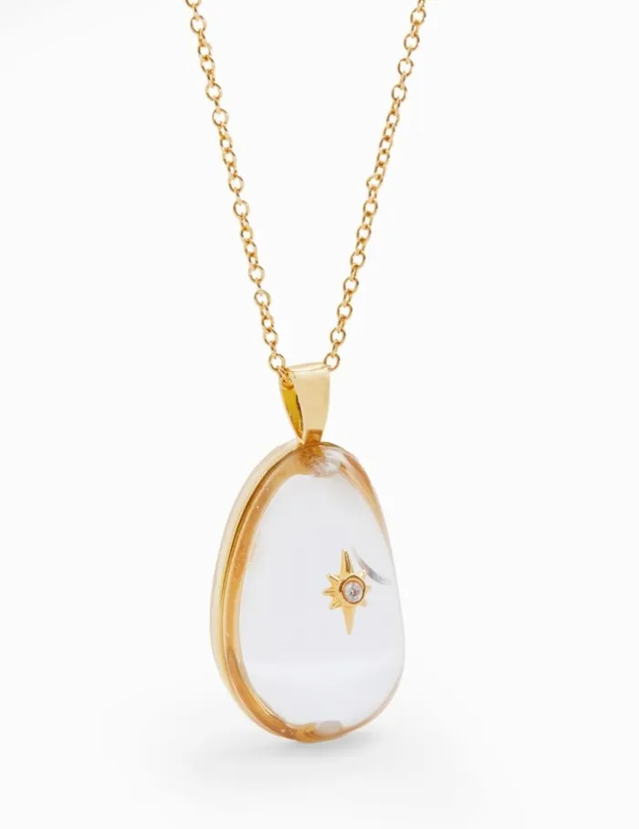 Women Necklaces Zimmermann Crystal Pebble Necklace Goldtransparent Quartz