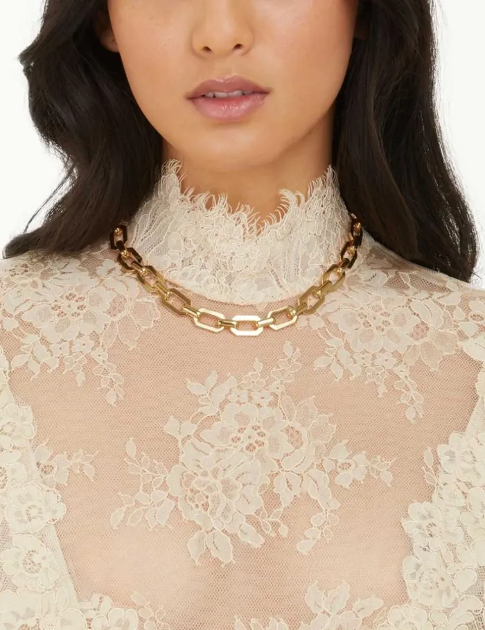 Women Necklaces Zimmermann Graphic Chain Necklace Gold