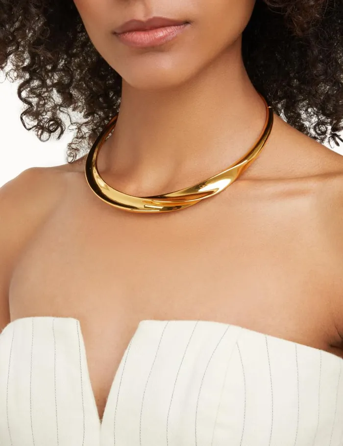 Women Necklaces Zimmermann Paint Stroke Choker Gold