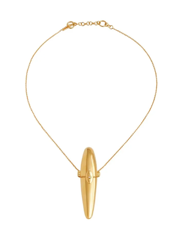 Women Necklaces Zimmermann Paint Stroke Locket Necklace Gold