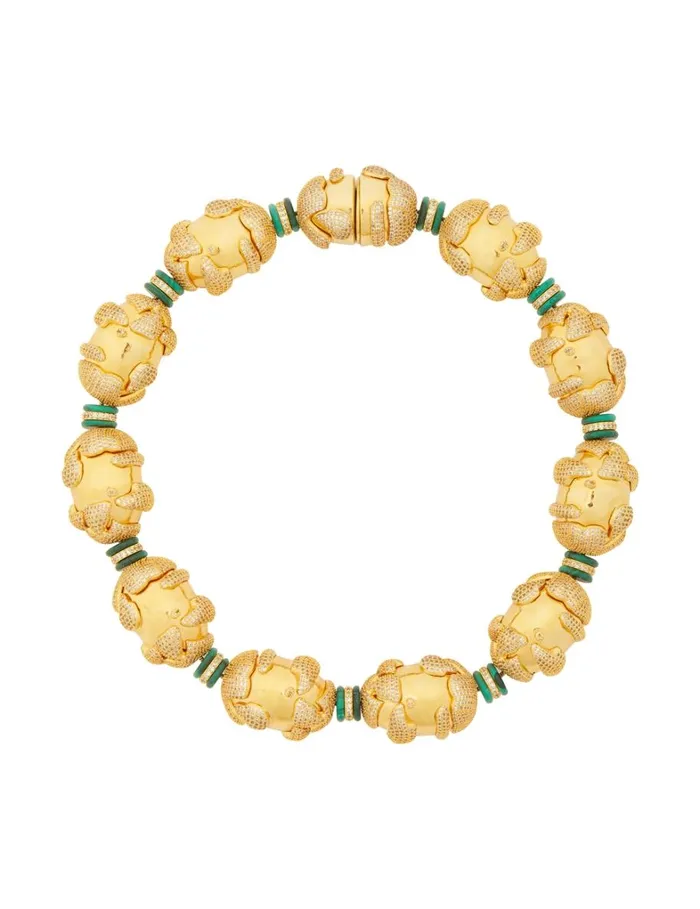 Women Necklaces Zimmermann Zimmermann Midnight Choker Goldmalachite