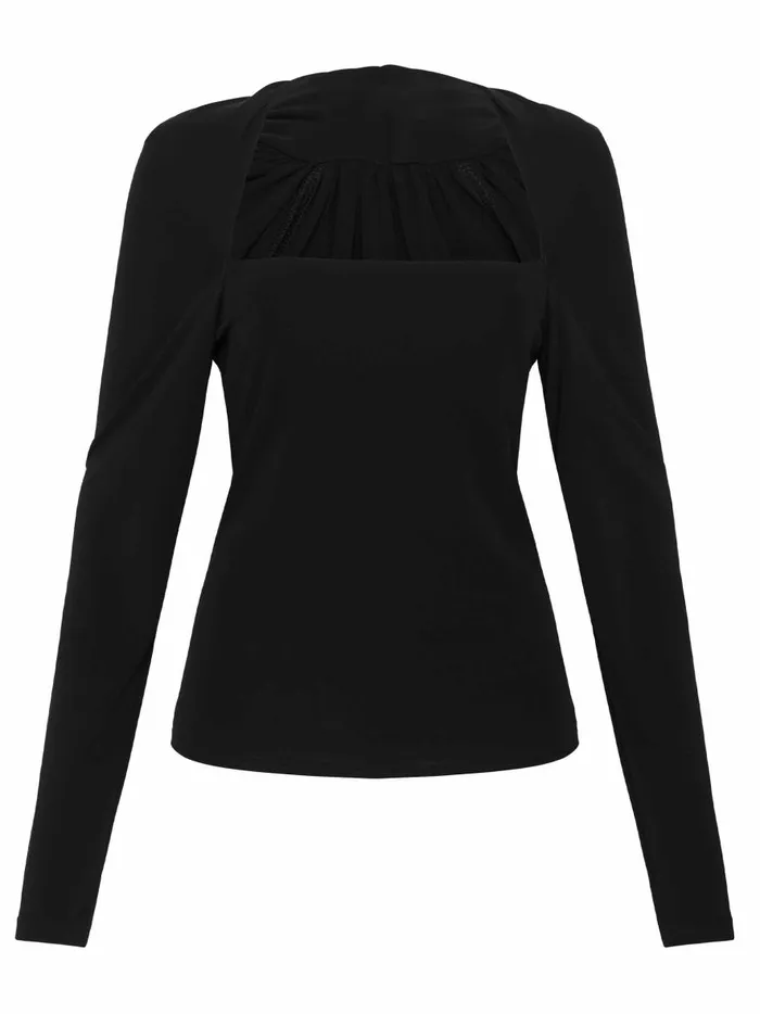 Women Odessa Square Top Black The UNDONE Tops