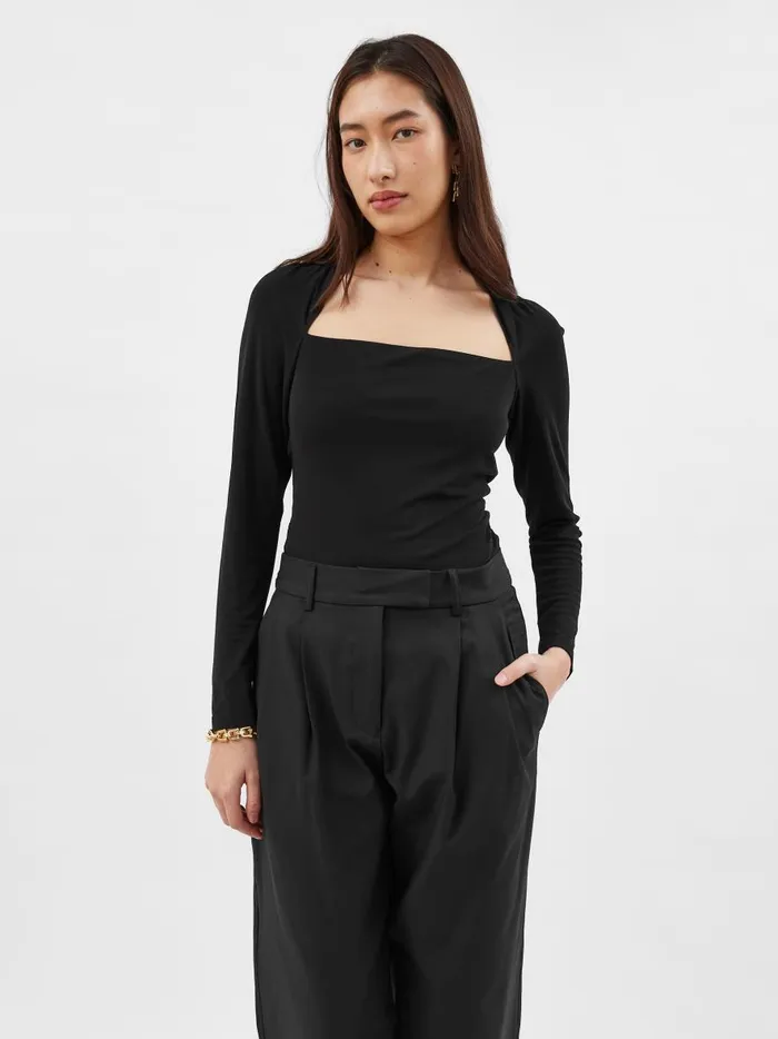 Women Odessa Square Top Black The UNDONE Tops